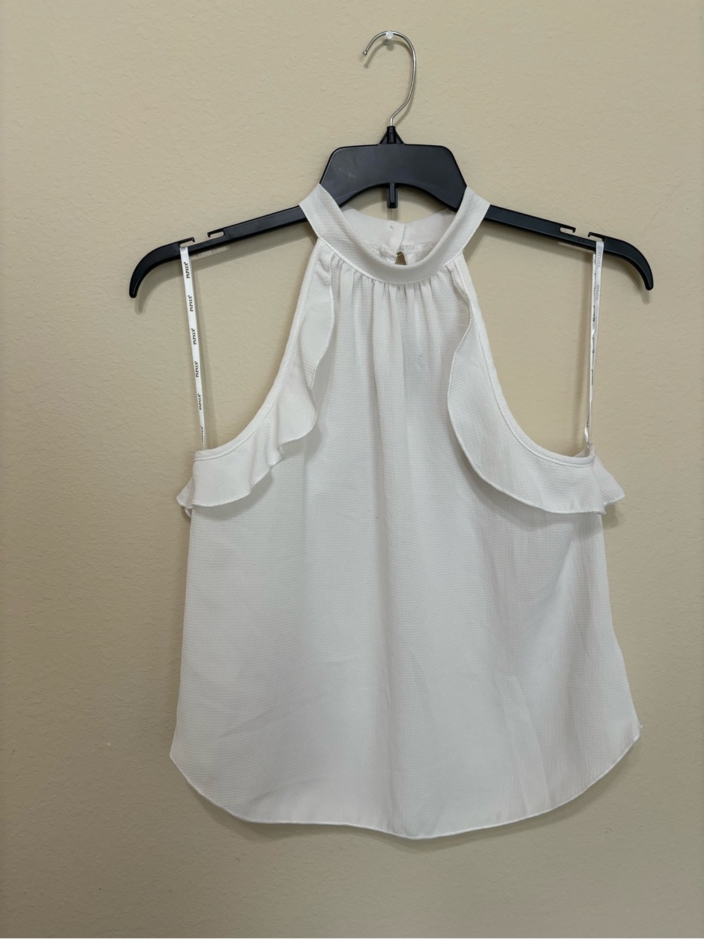 White Ruffled Halter Neck Women's Top